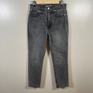 Madewell Perfect Vintage Jean Size 27 Connell Gray Wash High Rise Knee Rip